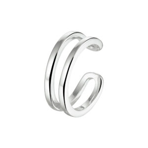 Zilveren earcuff met twee ringen. Gemaakt van gerhodineerd Sterling zilver.