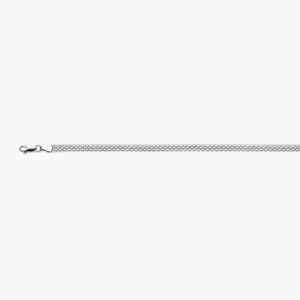 Zilveren dubbele gourmette ketting van 4,8 mm breed, gerhodineerd Sterling zilver