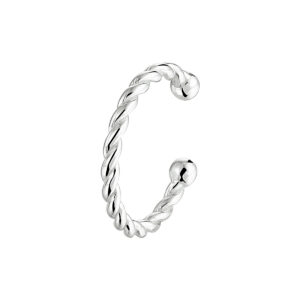 Gerhodineerd zilveren earcuff gedraaid
