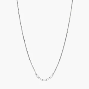 Gerhodineerd Sterling zilveren ketting met schakel