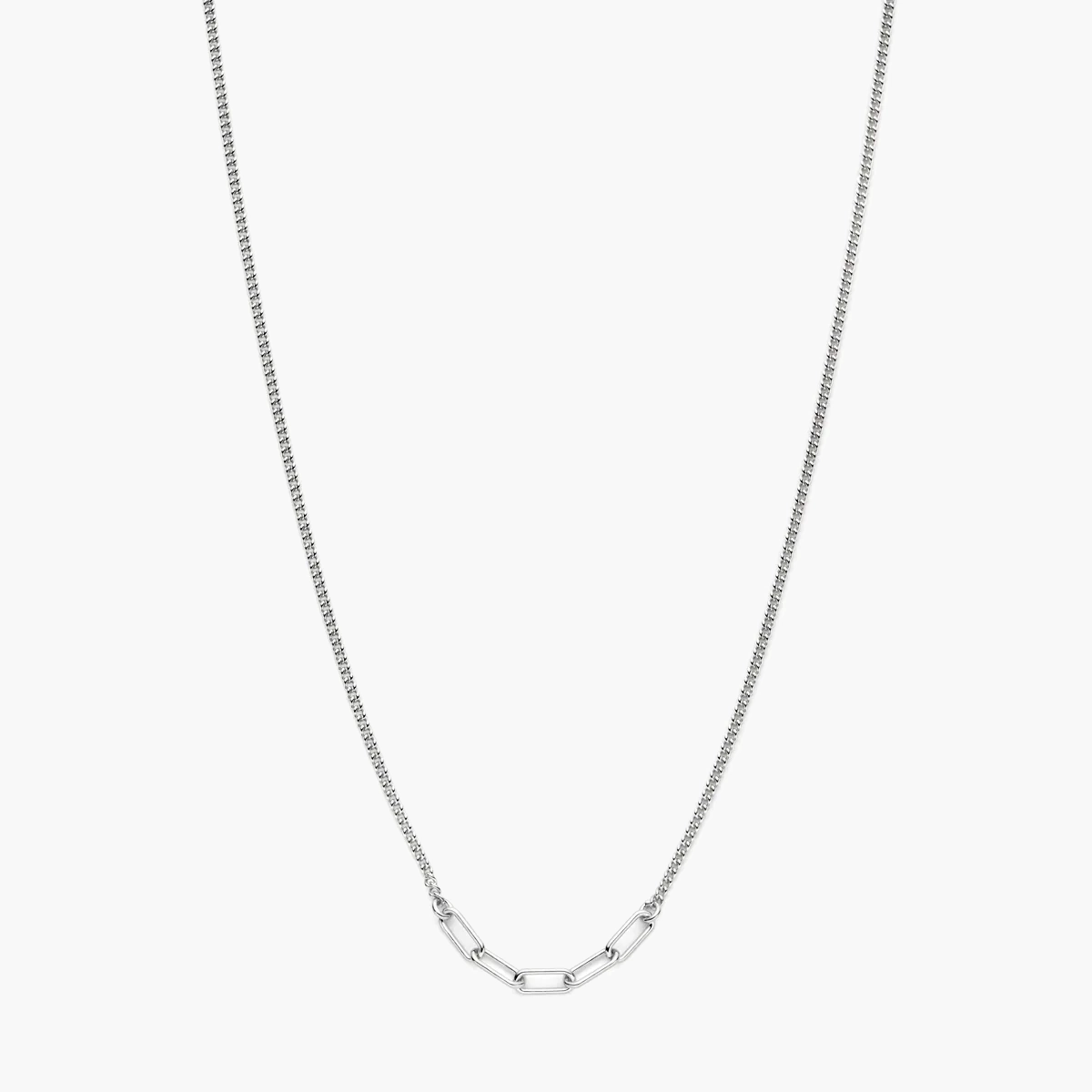 Gerhodineerd Sterling zilveren ketting met schakel