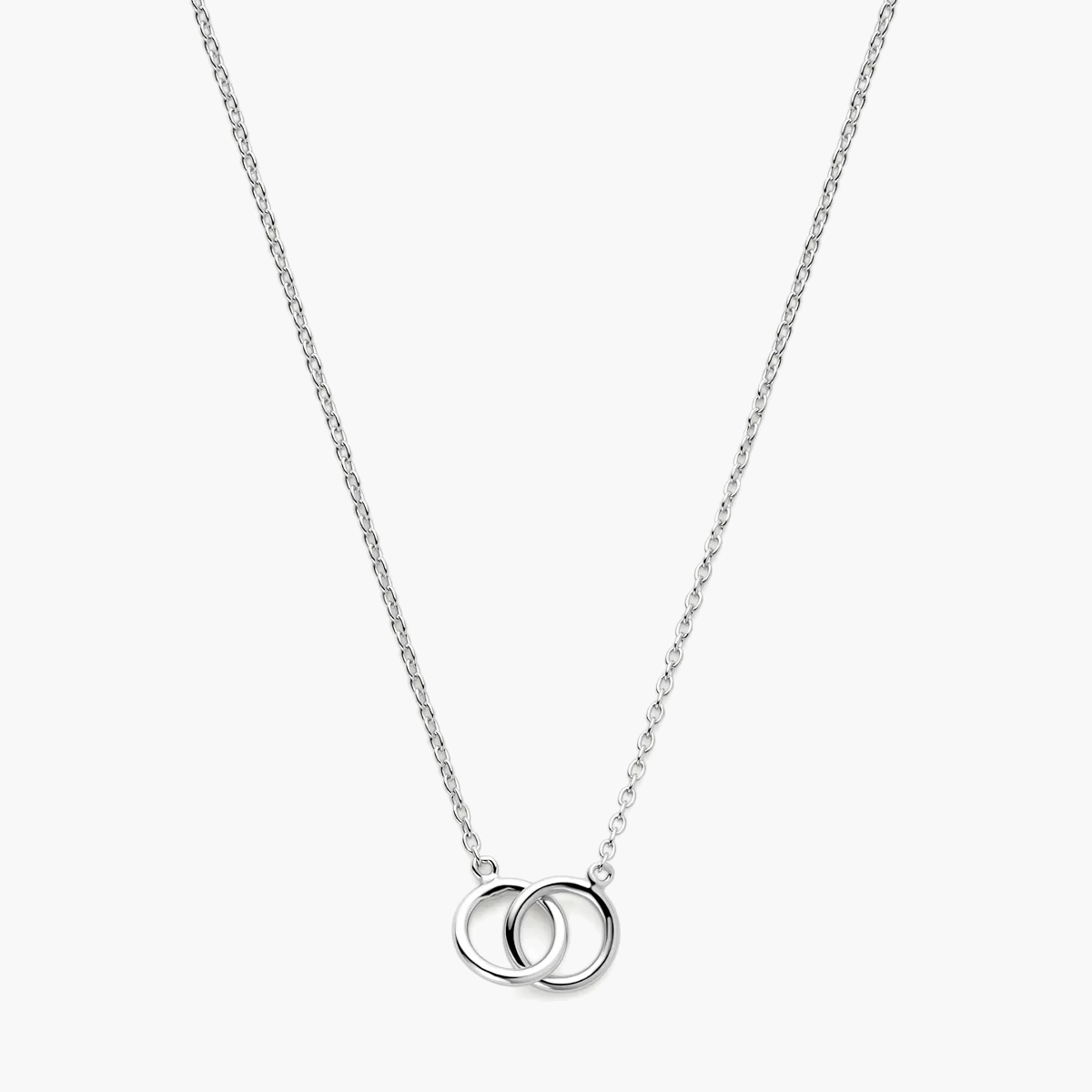 Gerhodineerd zilveren ketting met rondjes en minimalistische anker schakel