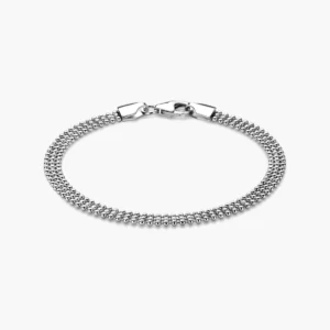 Zilveren bolletjesarmband van 4,5 mm breed met karabijnsluiting