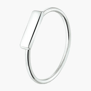 Gerhodineerd zilveren ring met balkje – minimalistisch design, 2,5 mm breed