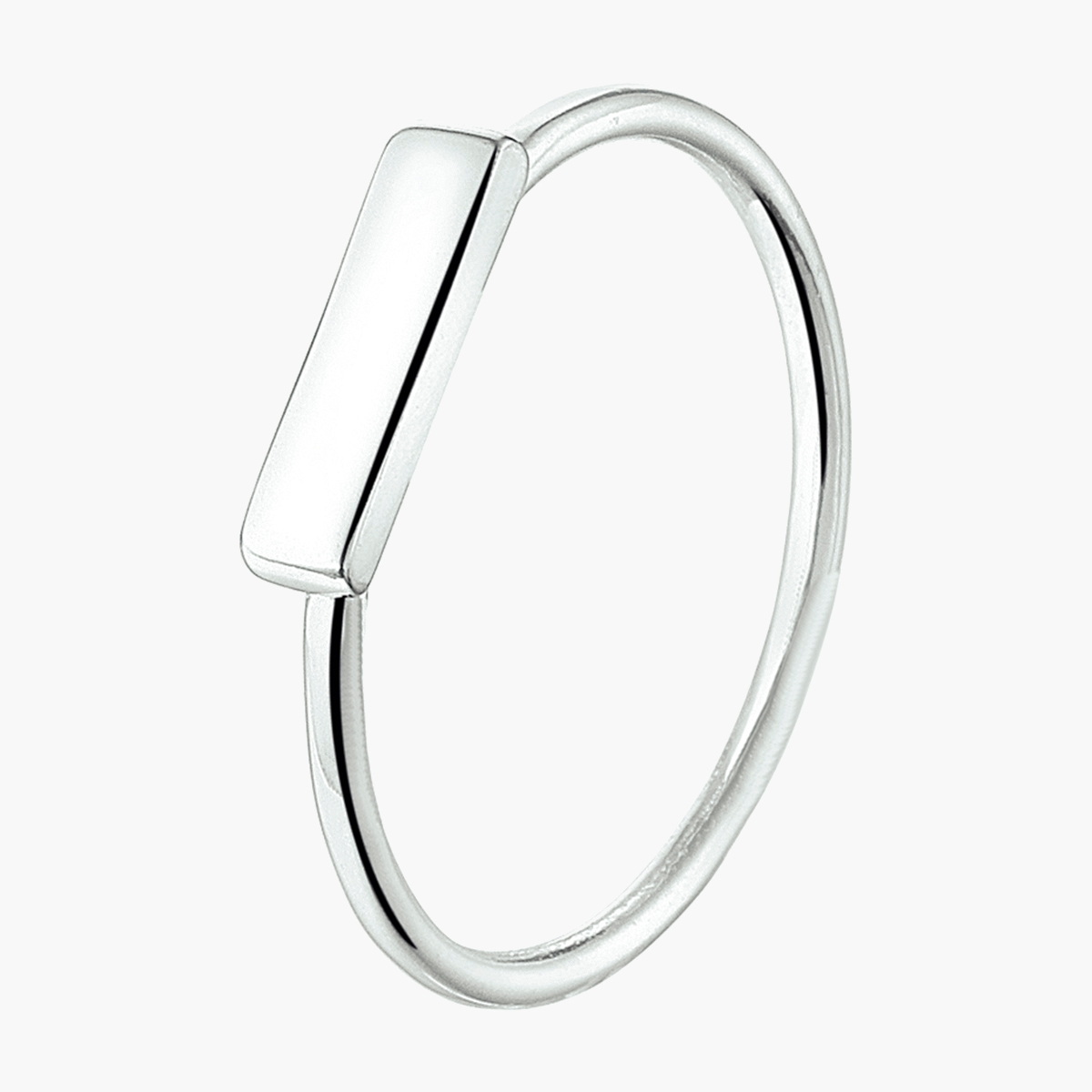 Gerhodineerd zilveren ring met balkje – minimalistisch design, 2,5 mm breed
