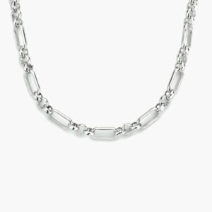 Gerhodineerd zilveren anker ketting met 3 mm schakelbreedte