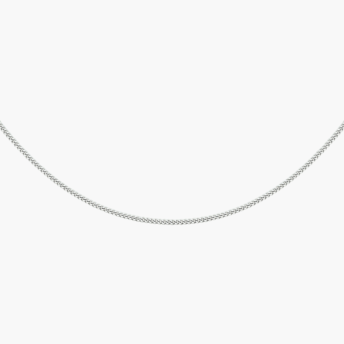 Gerhodineerd zilveren ketting met gourmet schakel van 1,2 mm.