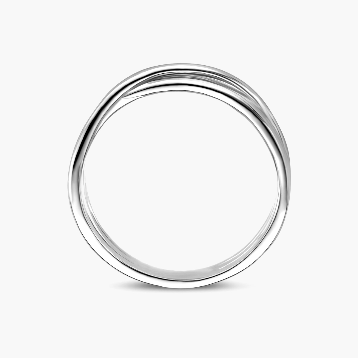 Bovenaanzicht gerhodineerde zilveren ring – 5,5 mm, glanzend oppervlak