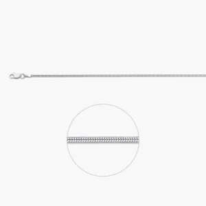 Zilveren slang ketting van 1,4 mm dik, gemaakt van Sterling zilver