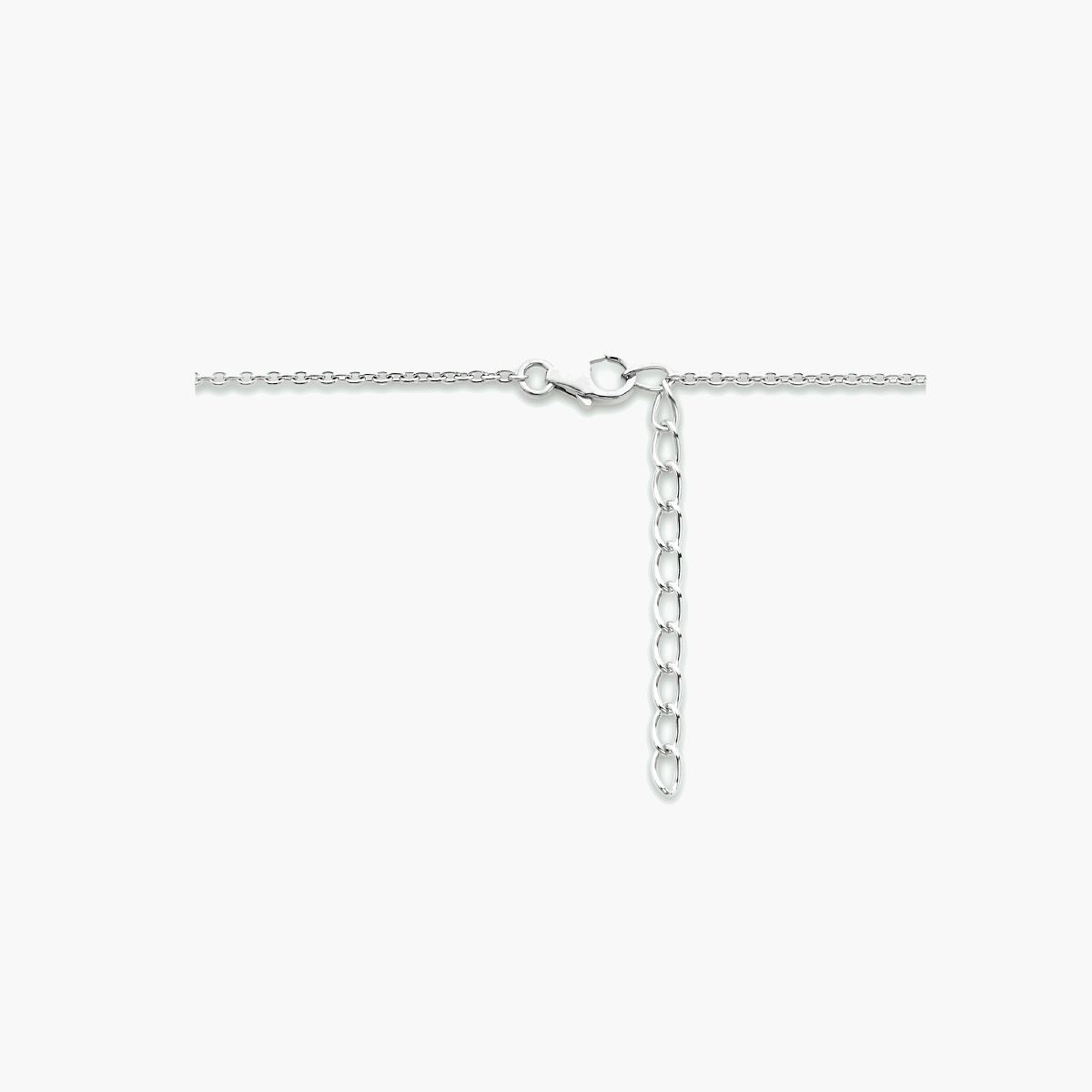 Gerhodineerde zilveren ketting met sleutel hanger 41 + 4 cm - sluiting