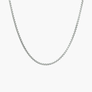 Gerhodineerd zilveren venetiaanse ketting – 1,5 mm schakelbreedte