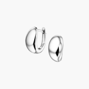 Gerhodineerde zilveren oorringen bol model 16,5 x 9 mm