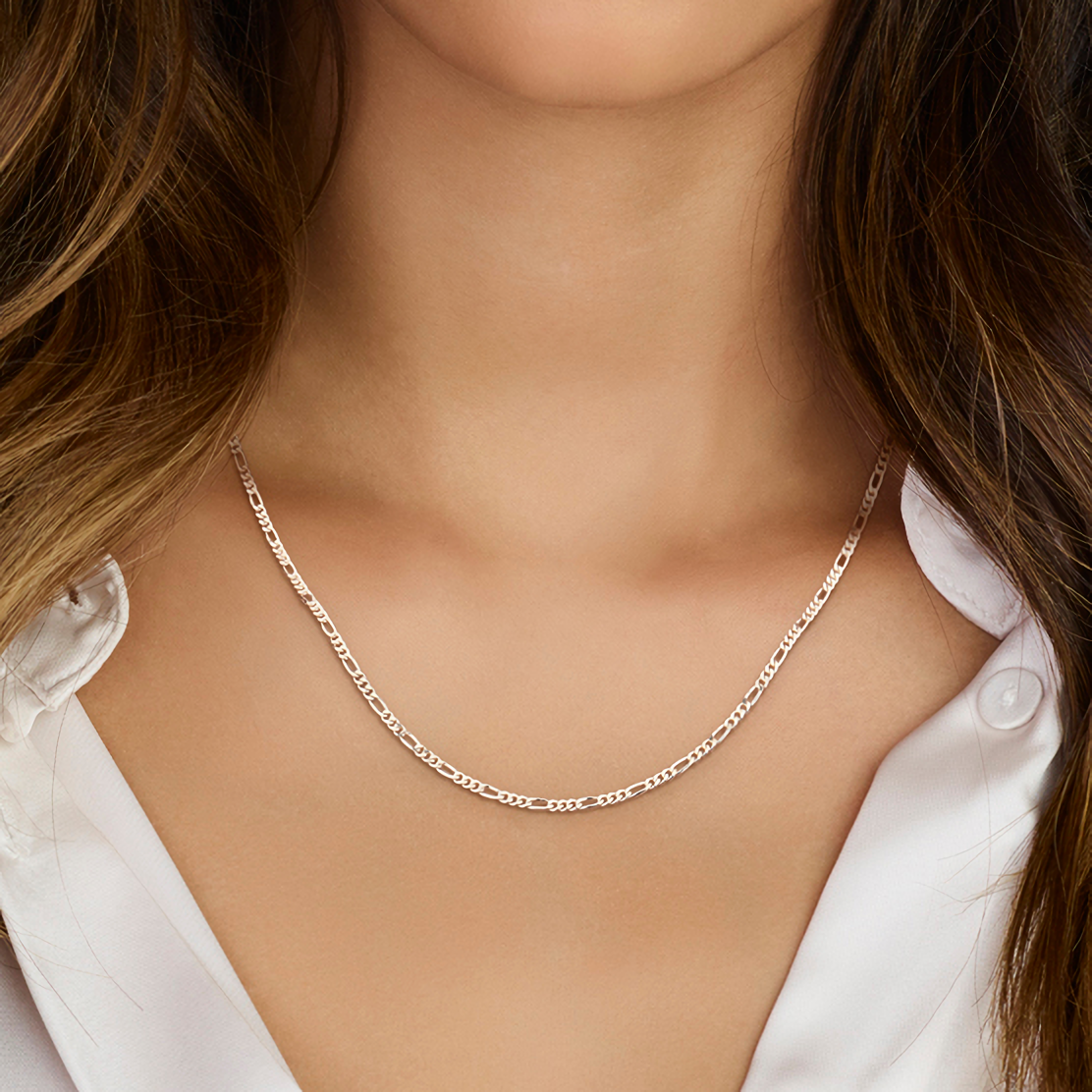 Zilveren figaro ketting – 45 cm - Sterling zilver 925