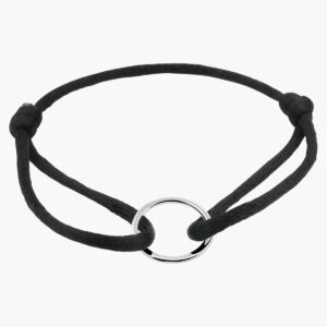Zwarte satijnen armband rondje