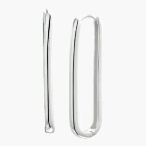 Gerhodineerd zilveren klapoorringen paperclip