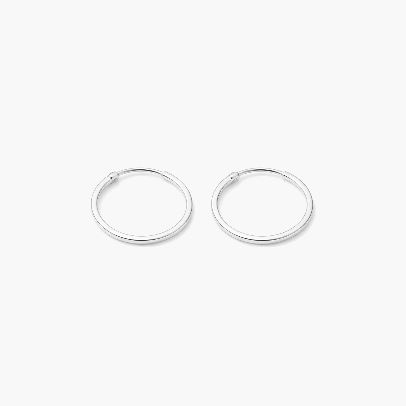 Zilveren oorringen vierkante buis - 925 zilver - 1,2 x 16 mm