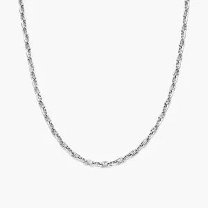 Gerhodineerde zilveren marine schakel ketting 6 mm