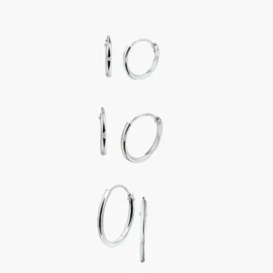 Zilveren oorringen essential hoop set