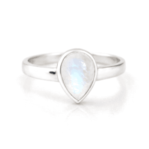 Ring maansteen - 925 zilver - druppelvorm
