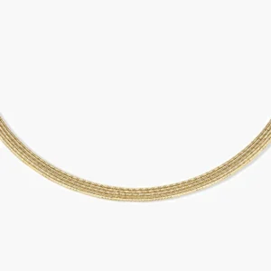 Verguld zilveren multi ketting met slang schakel