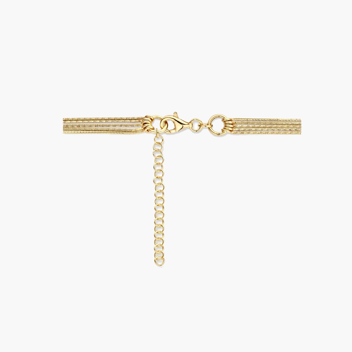 Verguld zilveren multi ketting met slang schakel - sluiting