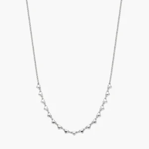 Gerhodineerd zilveren hartjes ketting 925