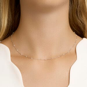 Maansteen ketting - gerhodineerd 925 zilver