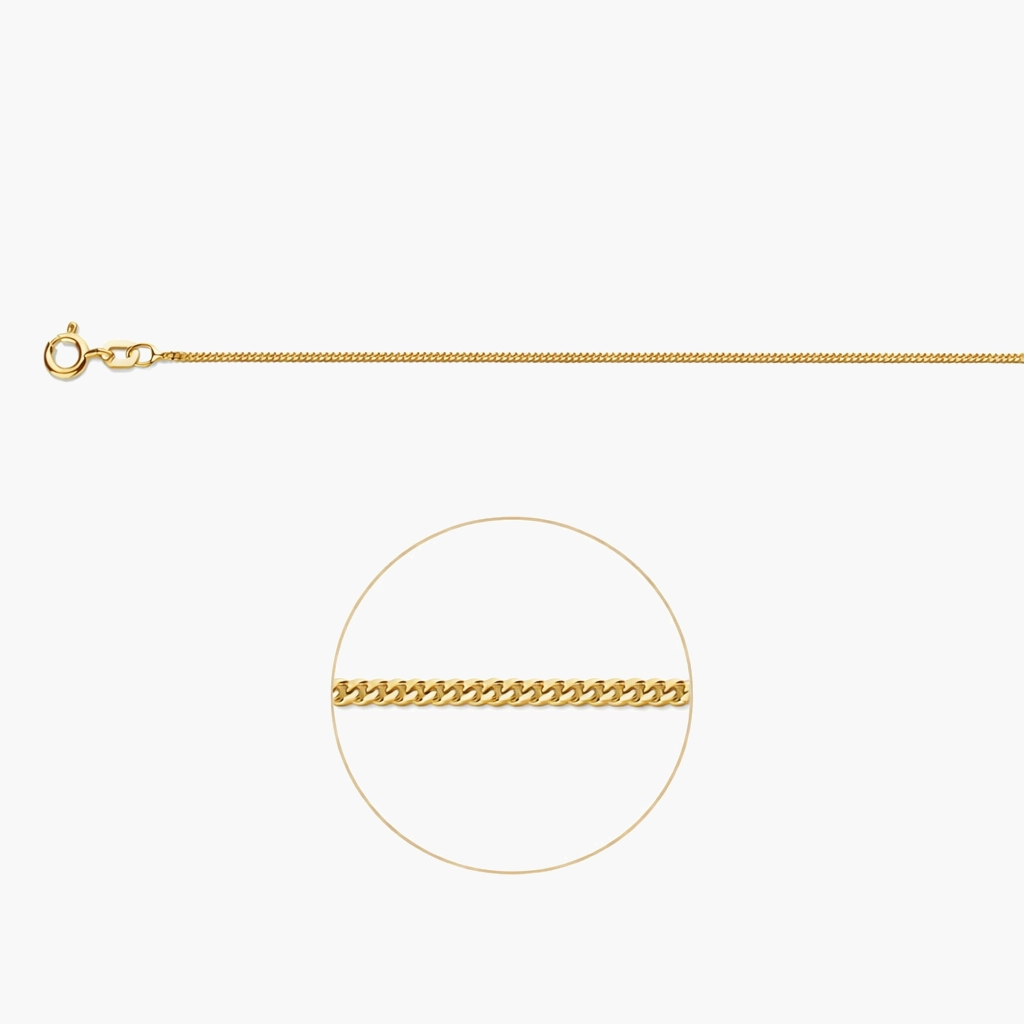 Verguld zilveren ketting gourmet - 925 zilver - 42 en 45 cm
