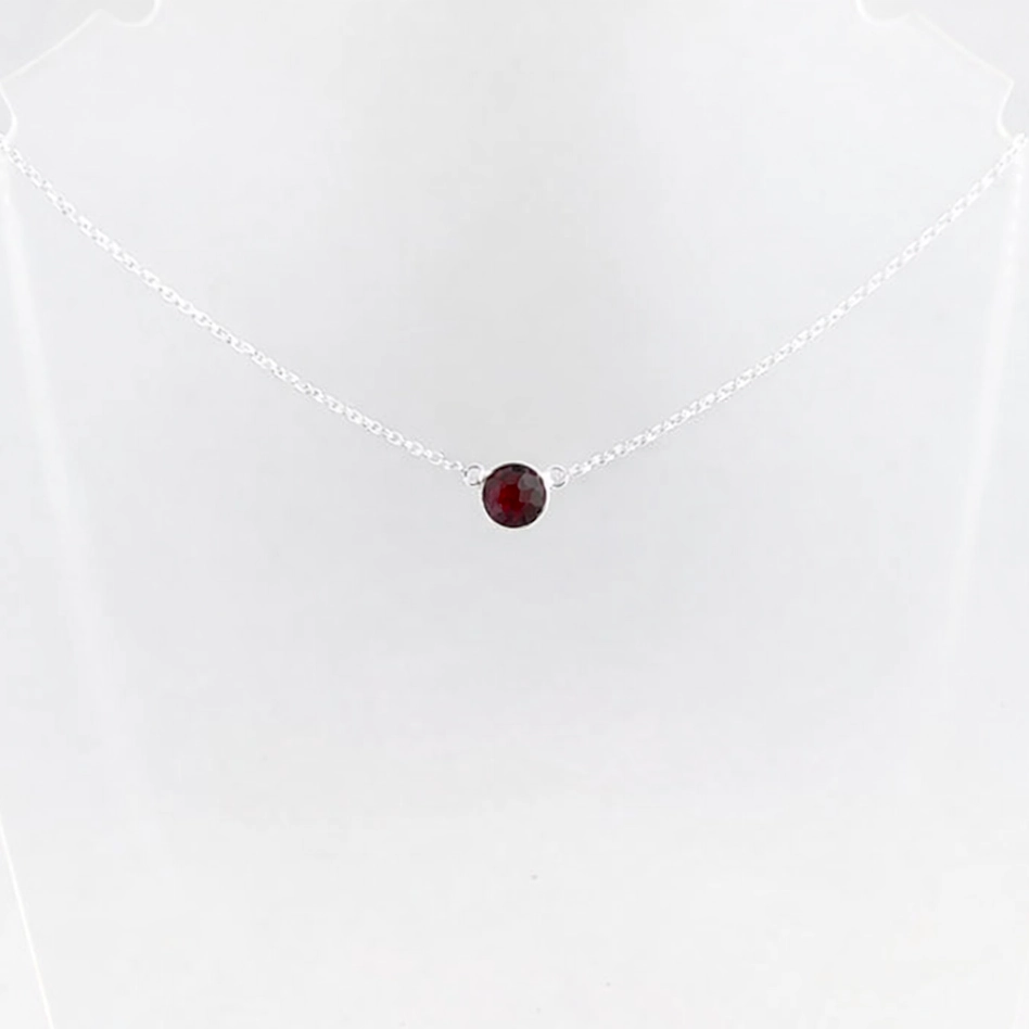 Ketting met granaat - 925 zilver