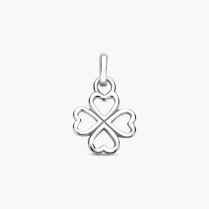 Gerhodineerd zilveren hanger klaver