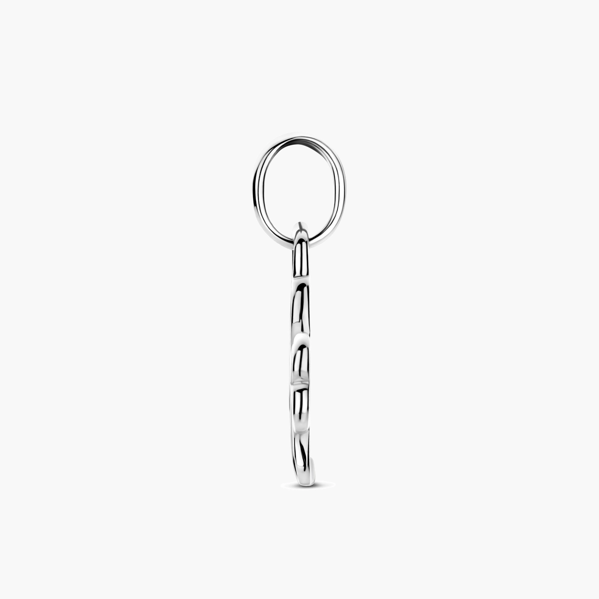 Gerhodineerd zilveren hanger klaver - zijkant