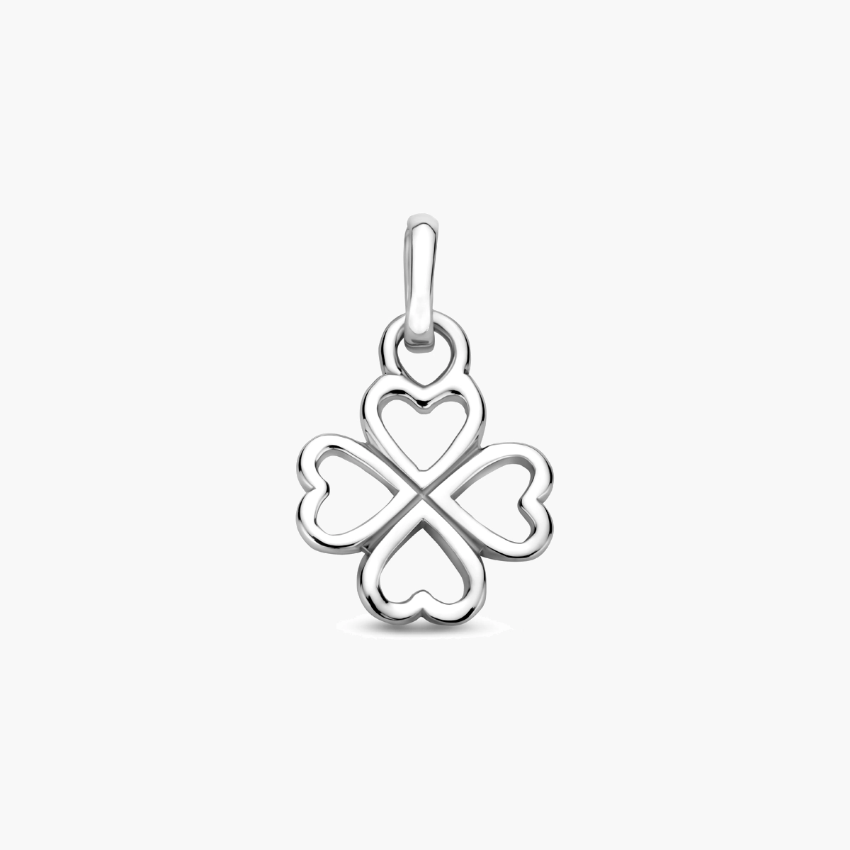 Gerhodineerd zilveren hanger klaver