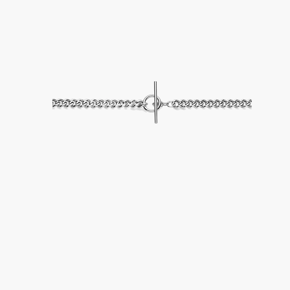 Gerhodineerd zilveren gourmet ketting met kapittel slot - detail sluiting