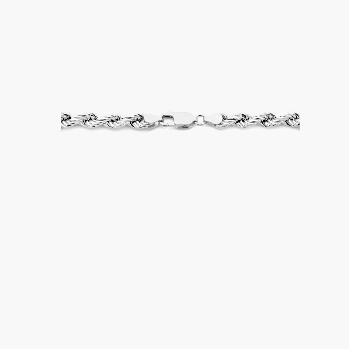 Gerhodineerd zilveren ketting koord 45 cm - sluiting