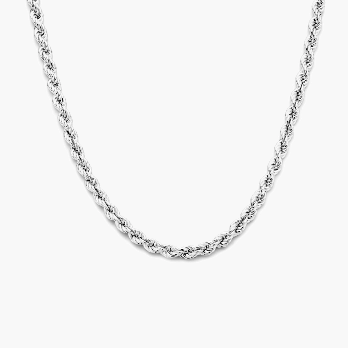 Gerhodineerd zilveren ketting koord 45 cm