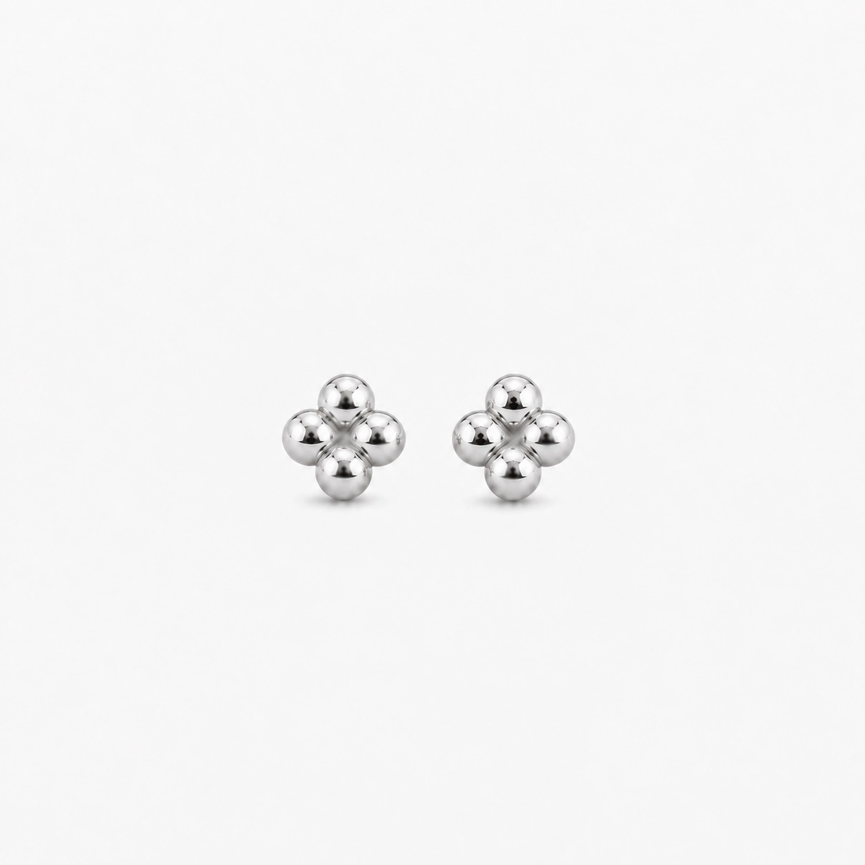 Gerhodineerd zilveren bolletjes oorknoppen - 925 zilver - minimalistisch